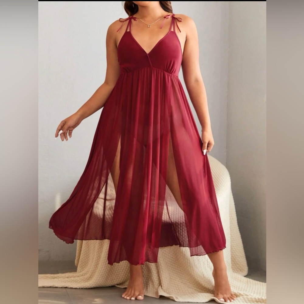 Tie Shoulder Night Gown